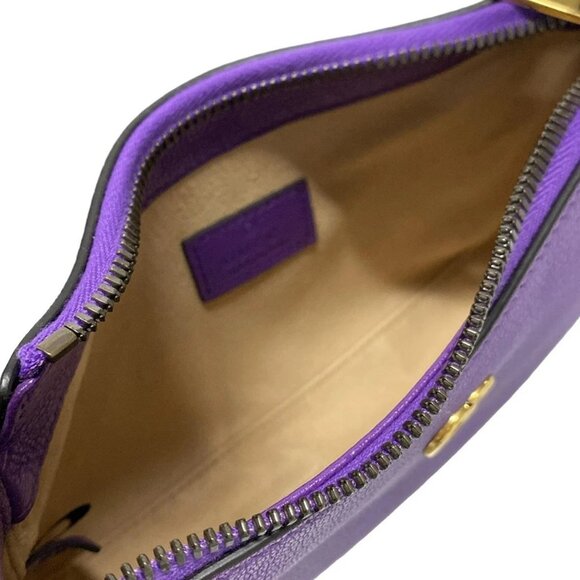 Auth GUCCI Aphrodite,GG Marmont 739076 Purple Leather Handbag - Picture 16 of 16